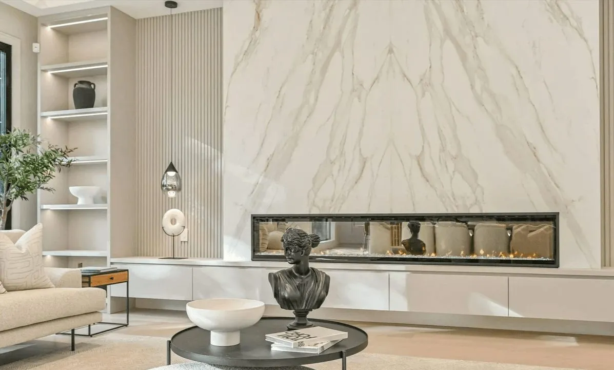 Fireplace by IHOME Design & Renovation